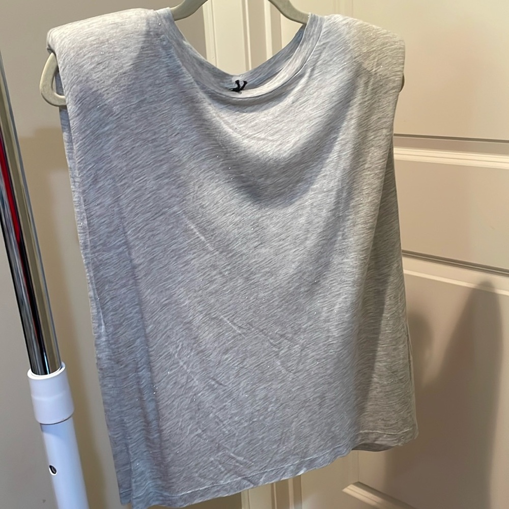 Allsaints NWT top Sz S grey w silver sparkle